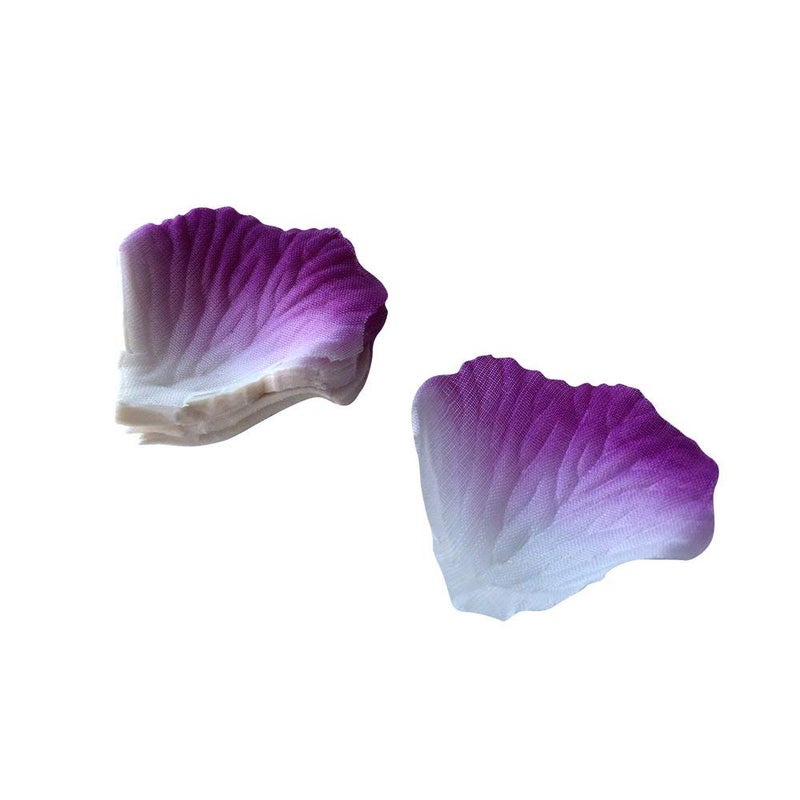 Neo LOONS 1000 Pcs Artificial Silk Rose Petals Decoration Wedding Party Color Purple & White - Image 4